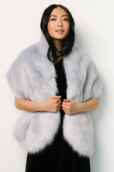 Jovie Faux Fur Shawl | Powder Blue